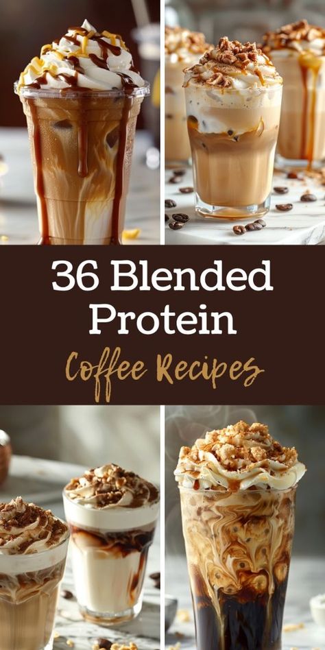 Shake up your routine with 36 blended protein coffee recipes! From fruity to chocolatey, these smoothie-like drinks pack a nutritious punch. Great for breakfast on-the-go or a post-gym refuel. Save now for creamy, dreamy protein-coffee combos! #proteincoffee #blendedc offee #healthybreakfast Blended Protein Coffee, Proffee Protein Coffee Recipes, Proffee Protein Coffee, Vanilla Protein Coffee, Protein Coffee Smoothie, Protein Coffee Recipes, Healthy Coffee Recipes, Blended Coffee Recipes, Vanilla Protein Shake Recipes