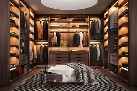 17 Must-Have Products For Your Next Home Renovation Photos | Architectural Digest  The Poliform Senzafine walk-in closet by Rodolfo Dordoni brings the sophisticated feel of a couture fitting room to your own home. Garderobe Design, Walking Closet, Walk In Closet Design, Interior Design Per La Casa, Luxury Closets Design, Wardrobe Room, Closet Room, Wooden Wardrobe, Bedroom Closet Design