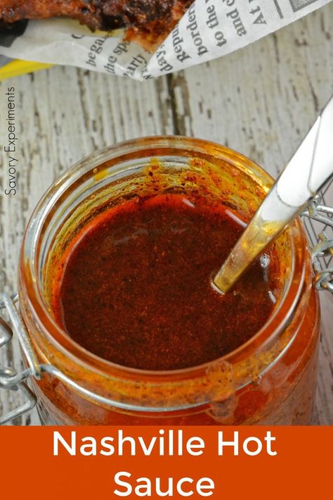 Nashville Hot Sauce Recipe, Nashville Hot Sauce, Chicken Nashville, Nashville Hot Chicken Recipe, Hot Chicken Recipe, Resep Burger, Hot Sauce Recipe, Wing Sauce Recipes, Homemade Hot Sauce