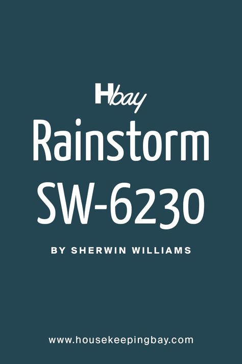 Rainstorm SW-6230 Paint Color by Sherwin Williams Sherwin Williams Deep Blue, Sherwin Williams Rainstorm, Sherwin Williams Rain, Sherman Williams Paint, Sherwin Williams Blue, Sherwin Williams Green, Sherman Williams, Blue Green Paints, Trim Colors