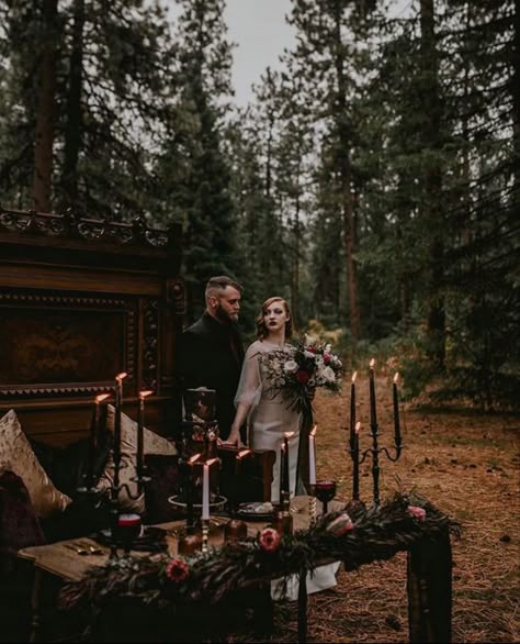 Bohemian Goth Wedding, American Gothic Wedding, Dark Fairy Wedding Dress, Dark Cottagecore Wedding Aesthetic, Soft Goth Wedding, Dark Fae Wedding, Western Gothic Wedding, Dark Fairy Wedding, Wedding Dark Aesthetic