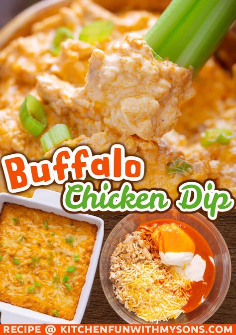 This Baked Buffalo Chicken Dip recipe is loaded with shredded chicken, buffalo sauce, ranch dressing, and cheese for an addictive, irresistible dip. Ready with just 5 ingredients and 5 minutes of prep! #gamedayrecipes #diprecipes #appetizers Chicken Dips Crockpot, Crockpot Buffalo Chicken Dip, Slow Cooker Dip Recipes, Buffalo Chicken Dip Oven, Spicy Buffalo Chicken Dip, Easy Buffalo Chicken Dip, Chicken Wing Dip, Healthy Buffalo Chicken Dip, Buffalo Chicken Nachos