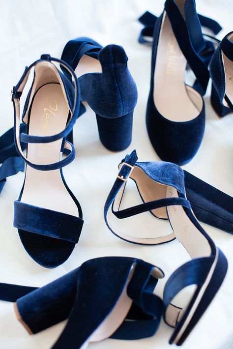 Blue Velvet Wedding Shoes, Blue Prom Heels, Second Day Of Christmas, Blue Velvet Heels, Blue Bridal Shoes, Navy Blue Heels, Navy Heels, Designer Wedding Shoes, My True Love