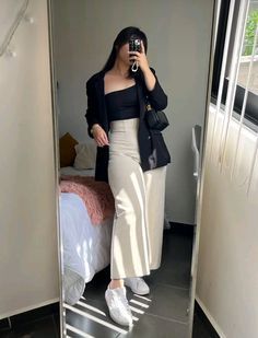 Casual College Outfits, غرفة ملابس, Everyday Fashion Outfits, Casual Day Outfits, Quick Outfits, Looks Black, Outfits Verano, Modest Fashion Outfits, Fashion Streetwear