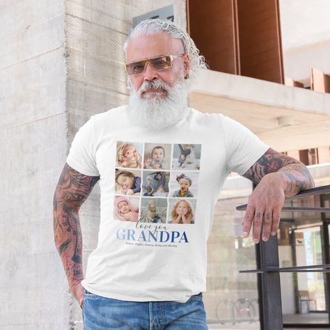 customizable Grandpa Gift | Love You Papa Photo T-Shirt Papa Photo, Love You Papa, Customized Photo Gifts, Mode Casual, Gift Love, Fathers Day Shirts, Grandpa Gifts, Free Birthday Stuff, Mens Fashion Shoes