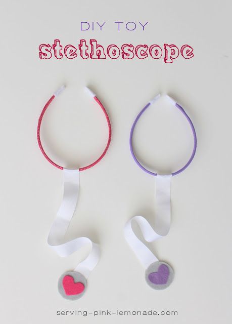 DIY Toy Stethoscope. Perfect for your little ones to play doctor with. These make great party favors too -- via Serving Pink Lemonade Diy Stethoscope Kids, Diy Stethoscope, Teddy Bear Doctor, Doctor Craft, Play Doctor, Community Helpers Theme, Community Helpers Preschool, People Who Help Us, Child Life Specialist