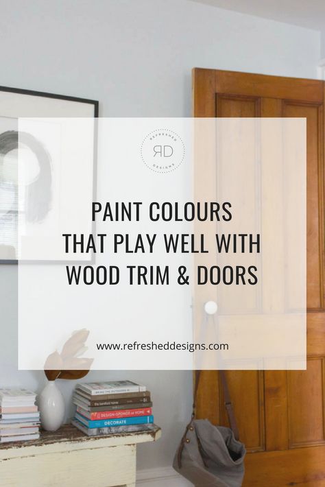 Wood Trim Grey Walls, Paint Colors That Go Well With Wood Trim, Maple Trim Living Room, Light Wood Trim Paint Colors, Natural Doors Wood, Best Paint With Wood Trim, Paint Colors With Wood Trim Old Houses, Wall Paint With Wood Trim, What Color To Paint Interior Doors With Wood Trim