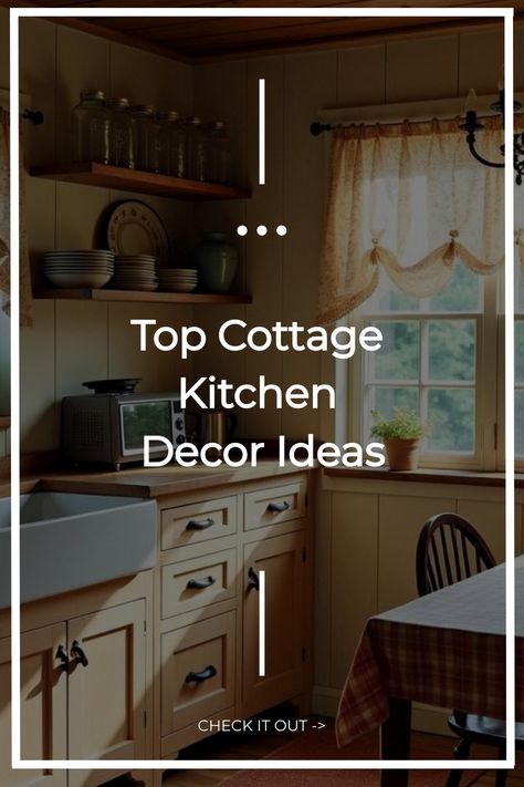 Top Cottage Kitchen Decor Ideas Small Farmhouse Kitchen Ideas, Cottage Kitchen Renovation, Small Cottage Interiors, Countryside Homes, Cottage Kitchen Inspiration, French Cottage Kitchen, English Cottage Kitchens, Farm Kitchen Decor, Stylish Kitchen Island