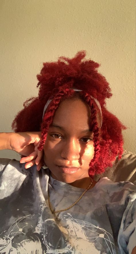 Red 4c Natural Hair, Red Afro Hair Natural 4c, 4c Red Hair, Red 4c Hair, Afro Red Hair, Hair Styles Red, Red Natural Hair, Red Afro, Blood Red Hair