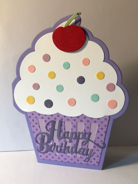 Diy Cupcake Birthday Card, Cupcake Card Template, Paper Cupcakes Diy, Cupcake Birthday Cards Handmade, Cupcake Cards Handmade, Cupcake Craft, Deco Cupcake, Cupcake Crafts, Cupcake Birthday Cards