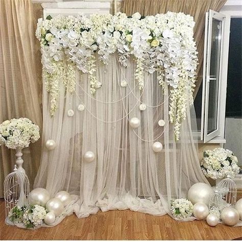 Rustic Weddings » 30 Unique and Breathtaking Wedding Backdrop Ideas » ❤️ More: http://www.weddinginclude.com/2017/05/unique-and-breathtaking-wedding-backdrop-ideas/ Majlis Perkahwinan, Reception Backdrop, Wedding Reception Backdrop, Rustic Wedding Decorations, Photo Backdrop Wedding, Diy Wedding Backdrop, Mandap Decor, Wedding Backdrop Decorations, Wedding Ceremony Backdrop