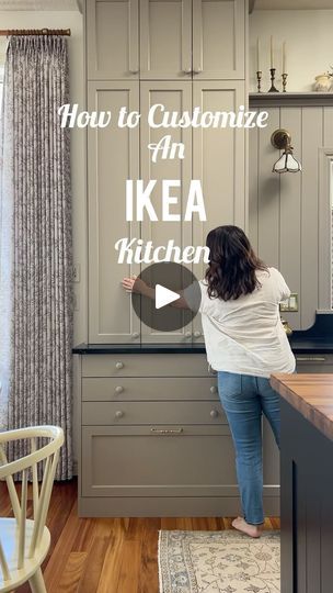 Free Standing Kitchen Cabinets Ikea, Ikea Hutch Kitchen, Ikea Litchen, Diy Custom Kitchen Cabinets, Make Ikea Cabinets Look Custom, Ikea Kitchen Cabinet Colors, Ikea Appliance Garage Hack, Diy Kitchens Uk, Ikea Enkoping