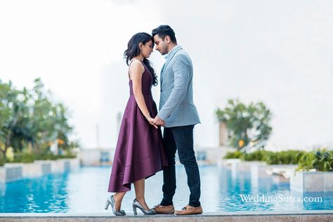 Pre Wedding Photoshoot Swimming Pool, Swimming Pool Pre Wedding Shoot, Swimming Pool Couple Photoshoot, Pool Poses Photo Ideas Couple, Goa Beaches Photography, Prewedding Outfit Ideas, Reception Poses, Beaches Photography, Goa Beaches