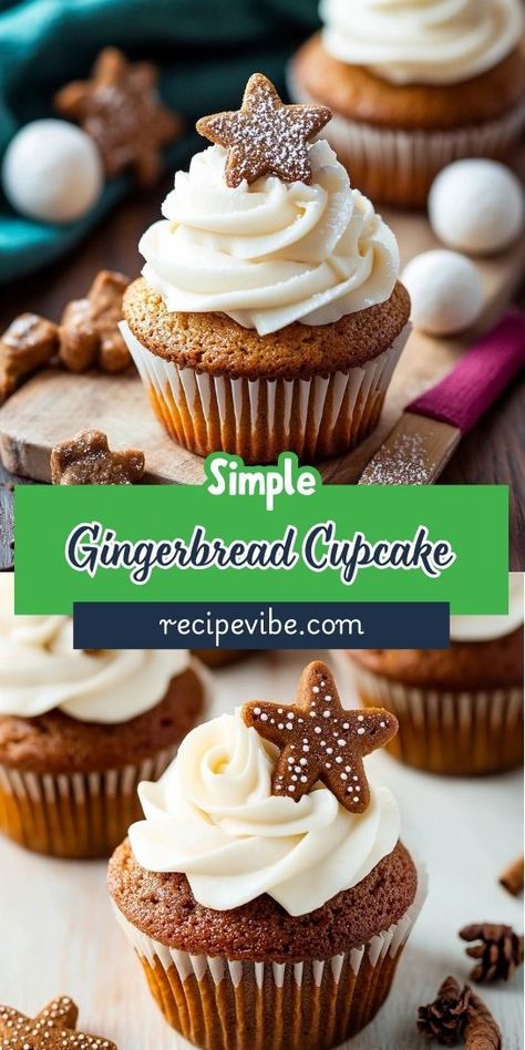 Craving something sweet and spicy for your holiday dessert table? These Gingerbread Cupcakes are the perfect addition to your Christmas Desserts lineup! Enjoy the warm aroma of ginger and cinnamon while baking, and be sure to save this recipe for a festive occasion or cozy winter night. Ginger Cupcakes, Cozy Winter Night, Holiday Dessert Table, Gingerbread Cupcakes, Warm Desserts, Holiday Desserts Table, Ginger And Cinnamon, Winter Desserts, Cupcake Recipe