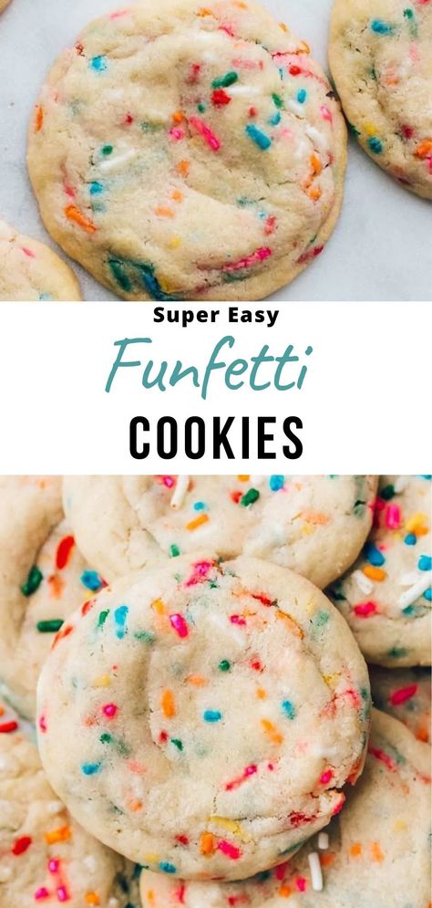 Tea Desserts, Cookie Recipes For Kids, Baking Recipes For Kids, Funfetti Cookies, Chewy Sugar Cookies, Vanilla Flavor, Easy Baking Recipes Desserts, Funnel Cake, Lost 100 Pounds