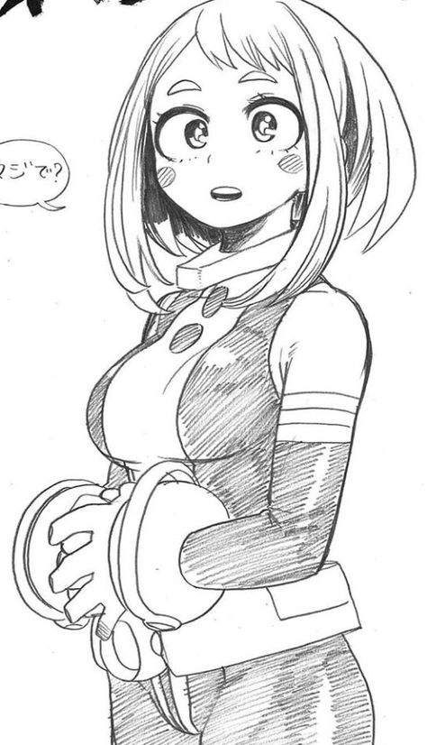 Horikoshi Sketches Mirko, Uraraka Wallpaper, 1366x768 Wallpaper Hd, Anime Drawing Sketches, Ochaco Uraraka, Naruto Sketch Drawing, Anime Drawing Books, Ochako Uraraka, Dragon Ball Super Manga