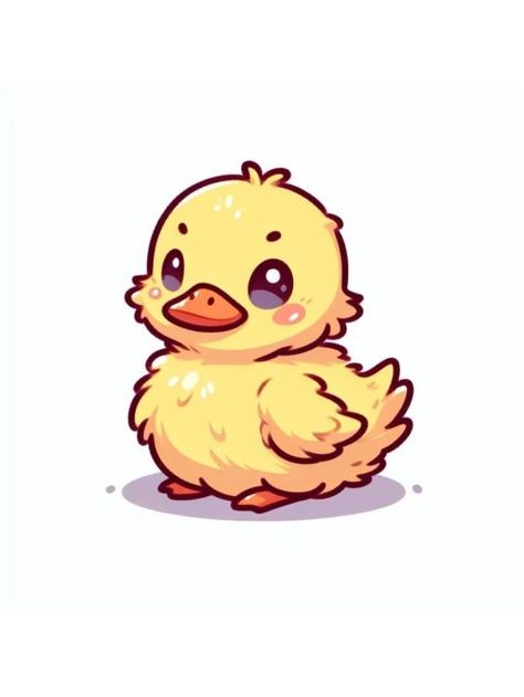 Animal Chibi Drawing, Cute Animal Drawings Kawaii Chibi, Cute Duckling Drawing, Animal Drawings Simple, Cute Animal Drawing Ideas, Duck Cartoon Cute, Cute Duck Drawing, Duck Kawaii, Animal Chibi