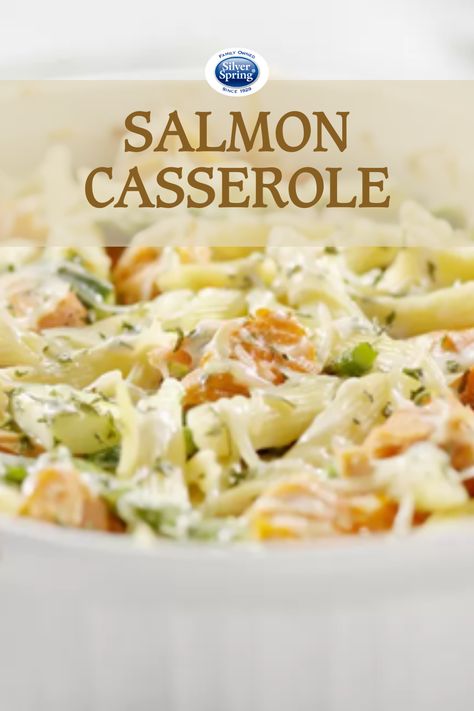 You can't beat a casserole for a classic weeknight dinner and this Salmon Casserole is perfect for whipping up earlier in the week, then having for leftovers. Insider tip: Add 2 tablespoons of Silver Spring Fresh Ground or Prepared Horseradish for Zing that pairs deliciously with salmon. #Casserole #Dinner #MidweekDinner #Leftovers #Horseradish #GiveItZing Salmon Leftovers Ideas, Salmon Casserole Recipes, Leftover Salmon Recipes, Pizza Seafood, Vegetables Pizza, Appetizers Seafood, Salmon Casserole, Seafood Salads, Spring Foods