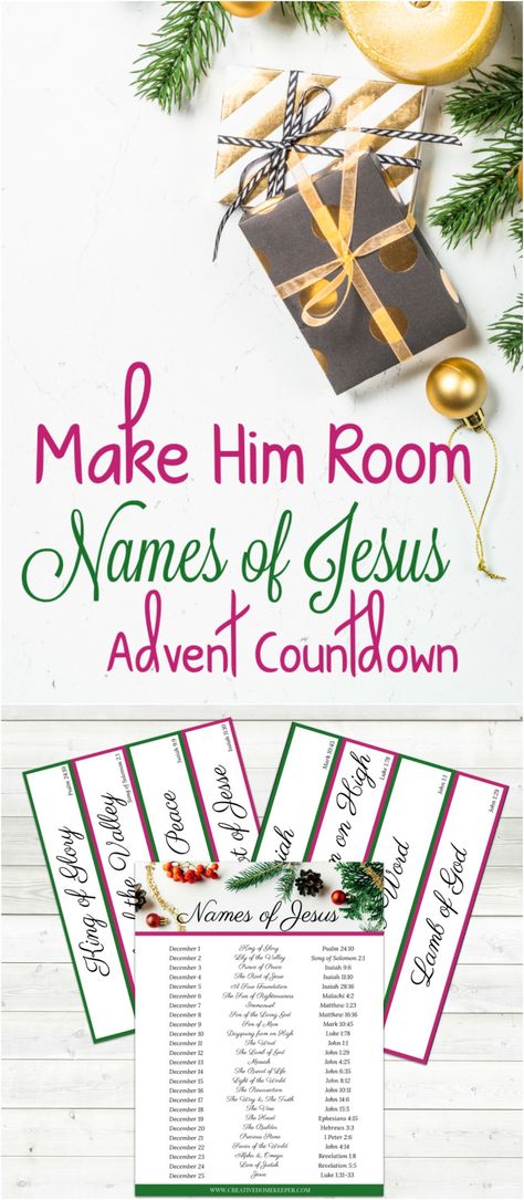 Advent Family Activities, Names Of Jesus Advent, The Names Of Jesus, December Writing, Jesus Printable, Christmas Writing, Christ Centered Christmas, Names Of Christ, Scripture Writing