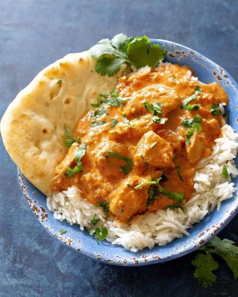 Slow Cooker Butter Chicken - throw it in a crockpot and enjoy creamy chicken over rice. #slowcooker #butter #chicken Easy Crockpot Butter Chicken, Low Cal Butter Chicken, Crockpot Indian Butter Chicken, Indian Butter Chicken Crockpot, Chicken Tight Recipe, Butter Chicken Crockpot, Crock Pot Butter Chicken, Slow Cooker Recipes Chicken, Crockpot Butter Chicken