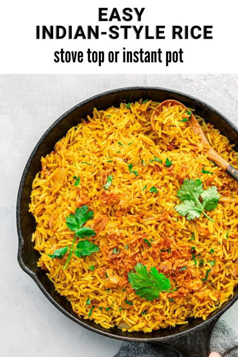 basmati rice with spices Quick Rice Dishes, Spicy Rice Recipe, Curry Rice Recipes, Rice With Vegetables, Flavorful Rice, Basmati Rice Recipes, Indian Rice Recipes, Spiced Rice, Quick Side Dishes