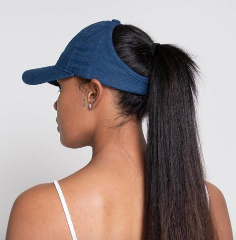 Ponytail With Hat, Headwraps For Natural Hair, Satin Hair Wrap, Long Hair Ponytail, Ladies Head Scarf, Head Wraps For Women, Denim Cap, Beautiful Curly Hair, Ponytail Hat