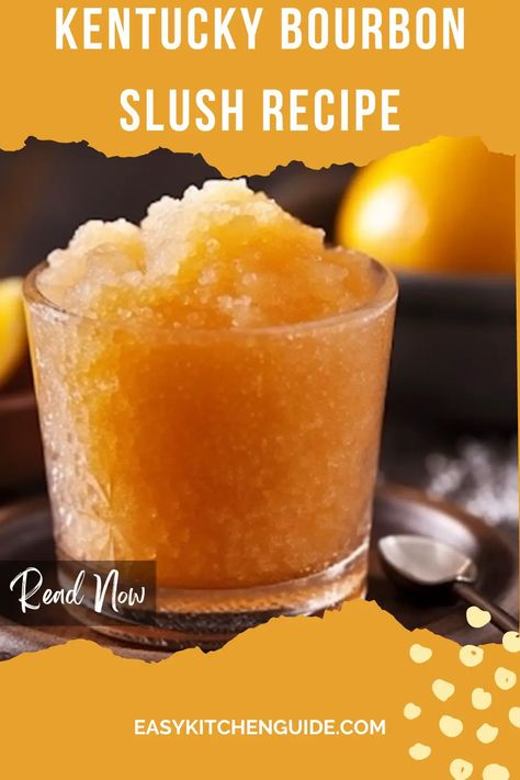 Beat the heat with this delicious take on a classic Southern cocktail. Get the easy-to-follow recipe and impress your friends this summer with a homemade Kentucky bourbon slush! Bourbon Slushie Recipe, Whiskey Slush Recipe Slushies, Frozen Bourbon Slush, Bourbon Slushies Slush Recipes, Frozen Bourbon Drinks, Bourbon Slush Recipe With Tea, Bourbon Punch Recipes, Whiskey Slush Recipe, Bourbon Slushies