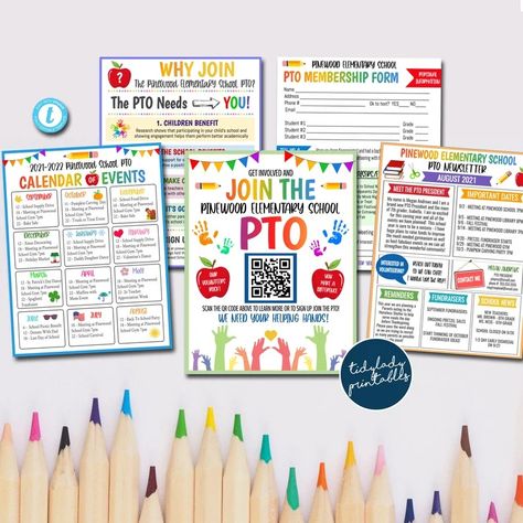 EDITABLE PTO Bundle, Information Meeting Flyer, Why Join the Pto, Pto Yearly Calendar, Pto Recruitment Flyer, PTA Newsletter Handout Meeting - Etsy Pto Forms, Pto Membership, Pta Newsletter, Recruitment Flyer, Pto Meeting, School Fundraising Events, Pta Membership, Pto Ideas, School Pto