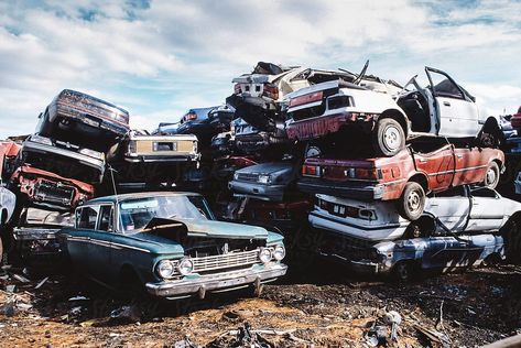 Junk Yard by Raymond Forbes LLC  - Stocksy United Abstract Texture photography Background #backgroundphotography #texturebackgroundphotography #beautifulbackgroundphotography #abstractphotography #landscapebackgroundphotography #vintagephotography #wallpaper #backgroundphotographer #graphicbackground #artbackground #stocksy #stocksyunited #junkyard Wrecked Car, Vw Minibus, Car Yard, Car Dump, Junkyard Cars, Junk Yard, Scrap Car, Nissan Gtr Skyline, Texture Photography