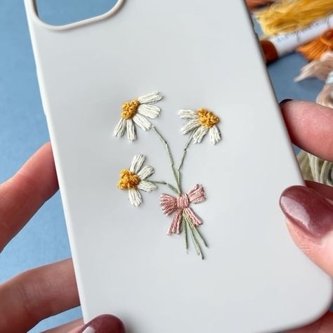 (Sold out) I’ve created some new stick and sew designs, some pretty colour versions. I hope you love them 😊 . . #sustainableclothing… | Instagram Mobile Cover Diy, Mobile Back Cover Design, Thread Craft, Back Cover Design, Phone Case Diy Paint, Wall Art Diy Paint, New Phone Case, Diy Embroidery Designs, Diy Embroidery Patterns