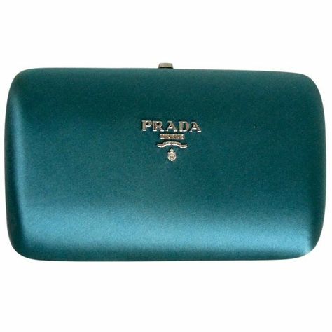 Lbd Accessories, Prada Clutch, Silk Clutch, Luxury Bags Collection, Satin Clutch, Bag Prada, Blue Accessories, Bag Collection, Green Satin