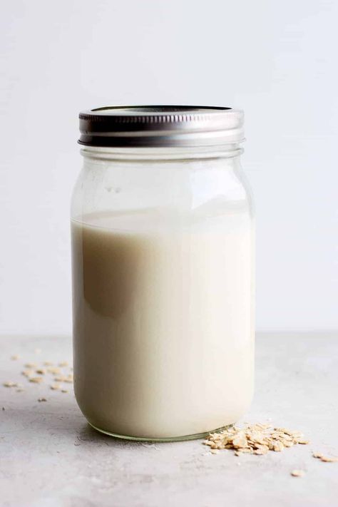 How to Make Oat Milk {2 Ingredients} | FeelGoodFoodie Make Oat Milk, Homemade Oat Milk, Oat Milk Recipe, How To Make Oats, Nut Milk Bag, Chai Tea Latte, Vegan Milk, Dairy Free Milk, Plant Based Milk