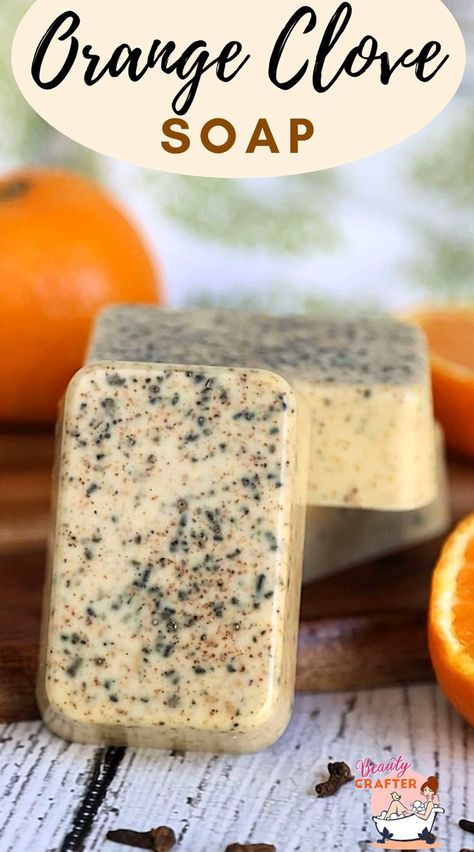 Orange Clove Soap, Milk Soap Recipe, Natural Soaps Recipes, Homemade Soap Bars, Easy Soap Recipes, Diy Soap Recipe, Fall Soaps, Handmade Soap Recipes, Melt And Pour Soap