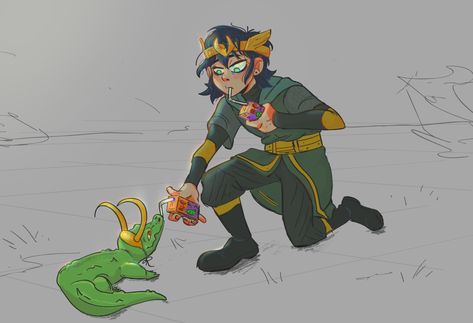 Kid Loki Fanart, Alligator Loki, Loki Tv, Loki Series, Loki Art, Loki Fanart, Avengers Comics, Young Avengers, Marvel Fan Art