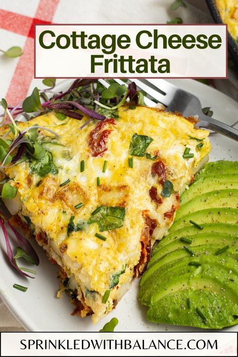 Cottage Cheese Frittata Recipes, Cottage Cheese Egg Frittata, Dry Cottage Cheese Recipes, Cottage Cheese Frittata, Tomato Egg Bake, Fritata Recipe, Frittata Recipes Breakfast, Healthy Breakfast Baking, Vegetable Frittata Recipes