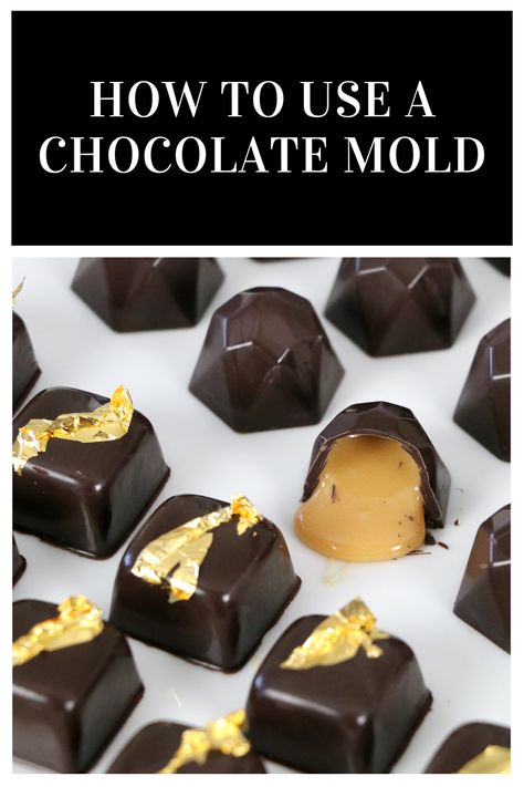 How To Make Chocolate Candies In Molds, Molded Chocolate Candy Recipe, Chocolate Candy Fillings, Making Chocolates In Molds, Diy Box Of Chocolates, How To Use Silicone Molds For Chocolate, How To Use Chocolate Molds, Diy Chocolate Molds, Molded Chocolate Candy