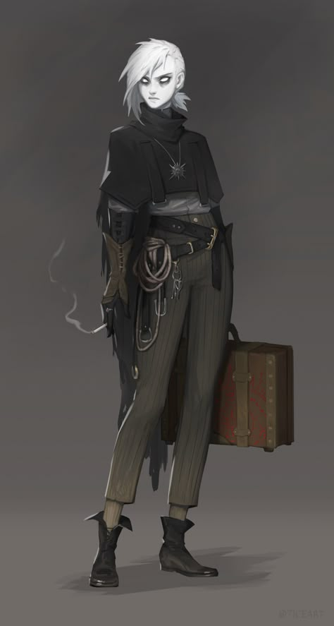 Rogue 5e Art, Liminal Character Design, Changeling Artificer, Changeling Rogue Male, Fantasy Politician, Changeling 5e, Artificer Dnd Art, Changeling Bard Dnd, Changeling Monk