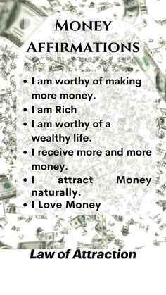 Self-care Attraction Money, Law Of Attraction Money, Spiritual Manifestation, Wealth Affirmations, Manifestation Law Of Attraction, Law Of Attraction Affirmations, Manifesting Money, Positive Self Affirmations, Money Affirmations