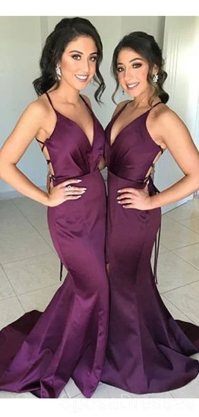 Satin Mermaid Dress, Mermaid Long Bridesmaid Dresses, Plus Size Satin, Cheap Bridesmaid Dresses Online, Mermaid Bridesmaid, Maid Of Honour Dresses, Purple Mermaid, Modest Bridesmaid Dresses, Mermaid Bridesmaid Dresses