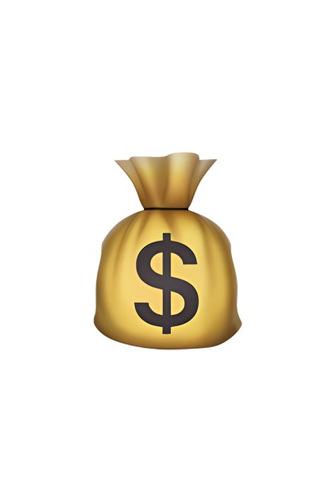 The 💰 Money Bag emoji appears as a brown or beige colored bag with a dollar sign ($) printed on the front. The bag is typically shown as closed, with a drawstring or zipper at the top. The bag may also have a slight bulge, indicating that it is full of money. Overall, the emoji conveys the idea of wealth, riches, and financial success. Money Emoji Iphone, Money Highlight Cover, Money Emoji, Emoji Bag, Emojis Iphone, Phone Emoji, Apple Emojis, Dollar Symbol, Ios Emoji