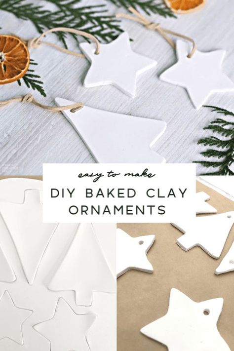 How to Make Clay Ornaments for Christmas | Baked clay ornament tutorial for polymer clay holiday ornaments | TodaysCreativeLife.com Baked Clay Ornaments, Make Clay Ornaments, Clay Christmas Ornaments, Christmas Ornaments Tree, Jul Diy, Clay Christmas Decorations, Baked Clay, Ornaments Tree, Clay Christmas