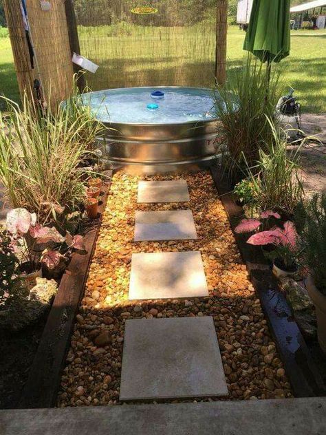 I need this little private getaway in the Potager Garden Stock Pool, Diy Stock Tank Pool, Pool Stairs, Stock Tank Pools, Stock Tank Swimming Pool, Ideas De Piscina, Stock Pools, Tank Pools, Tank Swimming Pool