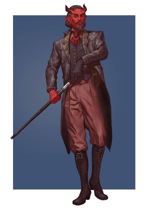 ArtStation - Tiefling Nobleman Embroided Jacket, Tiefling Rogue, Dnd Tiefling, School Of Magic, Dnd Npc, D D Character Ideas, Dnd Dragons, Role Playing Games, Dungeons And Dragons Characters