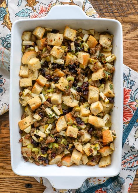 Sausage Stuffing Thanksgiving, Sourdough Stuffing Recipe, Sourdough Stuffing, Sausage Stuffing Recipe, Sausage Stuffing, Stuffing Ingredients, Best Sausage, Sage Sausage, Mild Italian Sausage