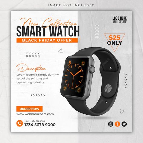 Smart Watch Poster Design, Watch Product Design, Watch Social Media Post, Watch Poster Design, Product Social Media Design, Watch Template, Smart Watch Design, Watch Poster, Interior Design Instagram