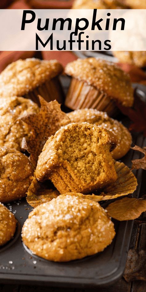 Want to make absolutely perfect pumpkin muffins that rival any professional bakery? I spent 6 months testing and perfecting muffin recipes so I could teach you the exact, easy to follow steps to make bakery style muffins at home! Pumpkin Muffins Bakery Style, Best Pumpkin Muffins Ever, Bakery Pumpkin Muffins, Pumpkin Spice Muffins Recipe, Bakery Style Pumpkin Muffins, Bakery Muffin Recipes, Panera Pumpkin Muffin Recipe, Apple Breakfast Cake, Muffins From Scratch