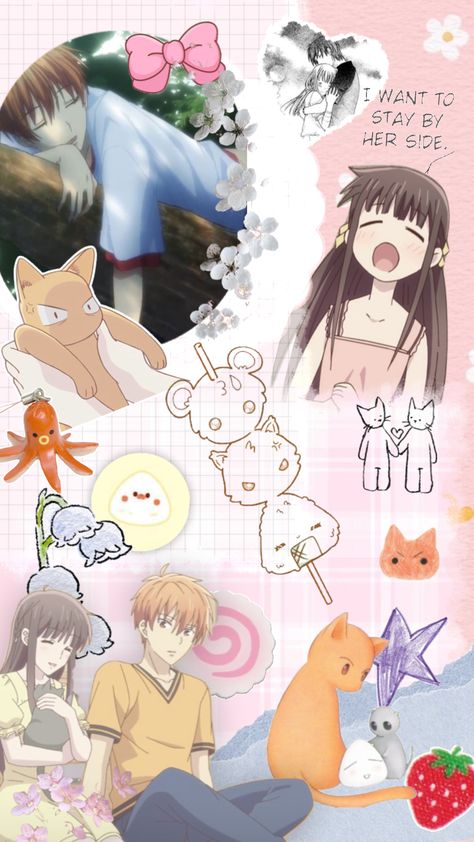 #anime #fruitsbasket #love #vibes #cute Cute Shuffles, Fruits Basket Kyo, Fruits Basket Manga, Love Vibes, Walpaper Hello Kitty, Love Collage, Fruits Basket Anime, Anime Canvas Art, Blossoms Art