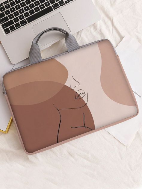 Multicolor  Collar  Fabric  Laptop Bags Embellished   Computer & Office Laptop Cases Aesthetic, Laptop Bag Aesthetic, Laptop Case Aesthetic, Laptop Purse, Laptop Bag Case, Tas Laptop, Flat Drawings, Laptop Pouch, Laptop Handbag