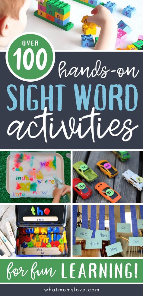 Fun Sight Word Activities | How to teach sight words at home with creative, hands-on games and activities. Perfect for pre-school, kindergarten and first grade. Includes active, gross motor ideas, outdoor games, sensory bins, and more! Ways To Teach Sight Words, Teach Sight Words, Sight Words Kindergarten Activities, Activities To Do At Home, Sight Word Centers, Sight Word Fun, Learning Sight Words, Teaching Sight Words, Sight Word Reading