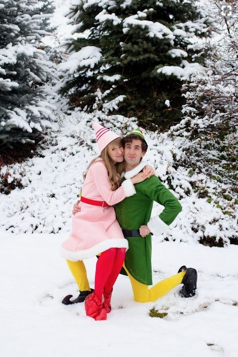 Halloween: Costumes for Couples Buddy The Elf Costume, Diy Halloween Couples, Elf Costumes, Elf Kostüm, Costumes Couples, Holloween Costume, Cute Couple Halloween Costumes, Hallowen Costume, Santa's Workshop